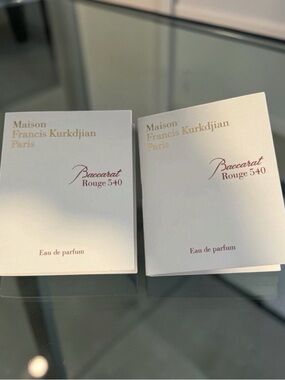 Maison Francis Kurkdjian Baccarat Rouge 540 sample cards x2 (MFK)